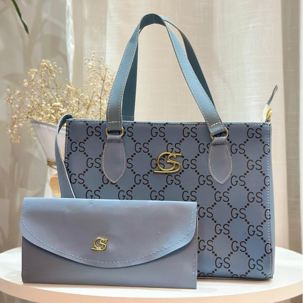 GABY SHOW - BOLSA FEMININA SILK MÉDIA + CARTEIRA - AZUL