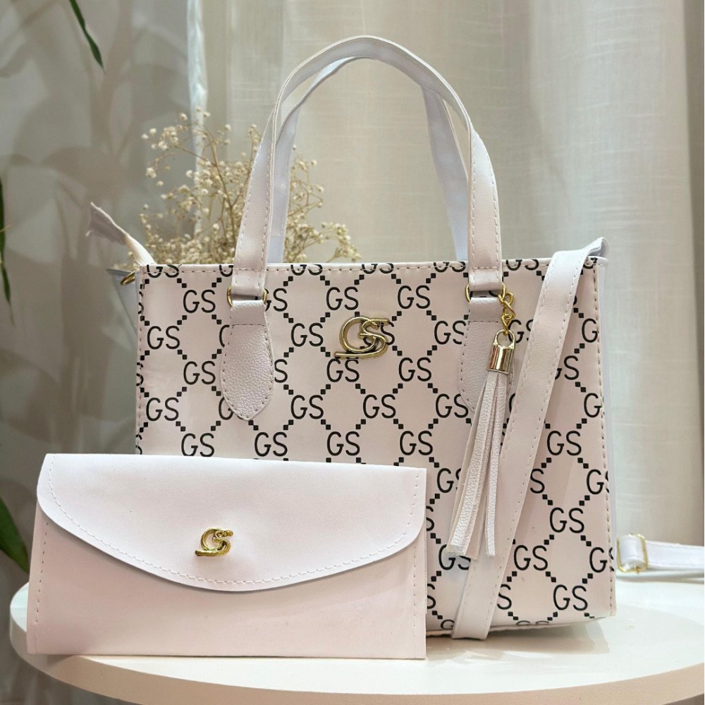 GABY SHOW - BOLSA FEMININA SILK MÉDIA + CARTEIRA - BRANCA