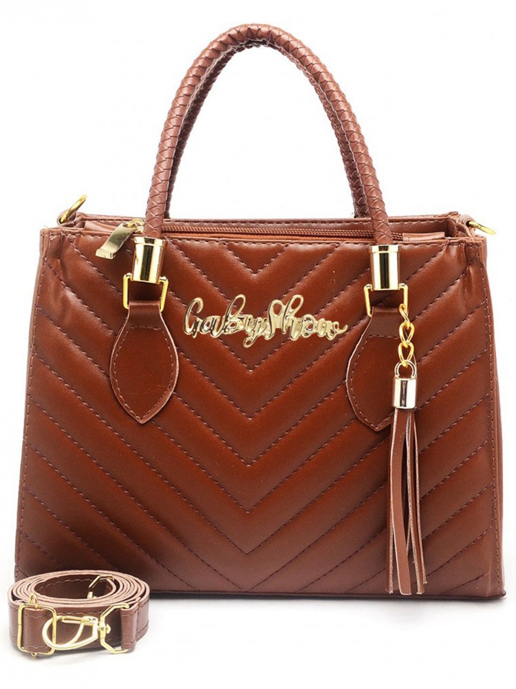 BOLSA FEMININA BORDADA LUXO TRANSVERSAL CARAMELO