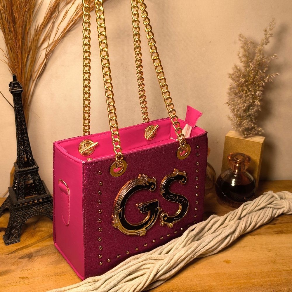 BOLSA FEMININA CKLOE GLITTER FESTA LUXO CORRENTA- PINK