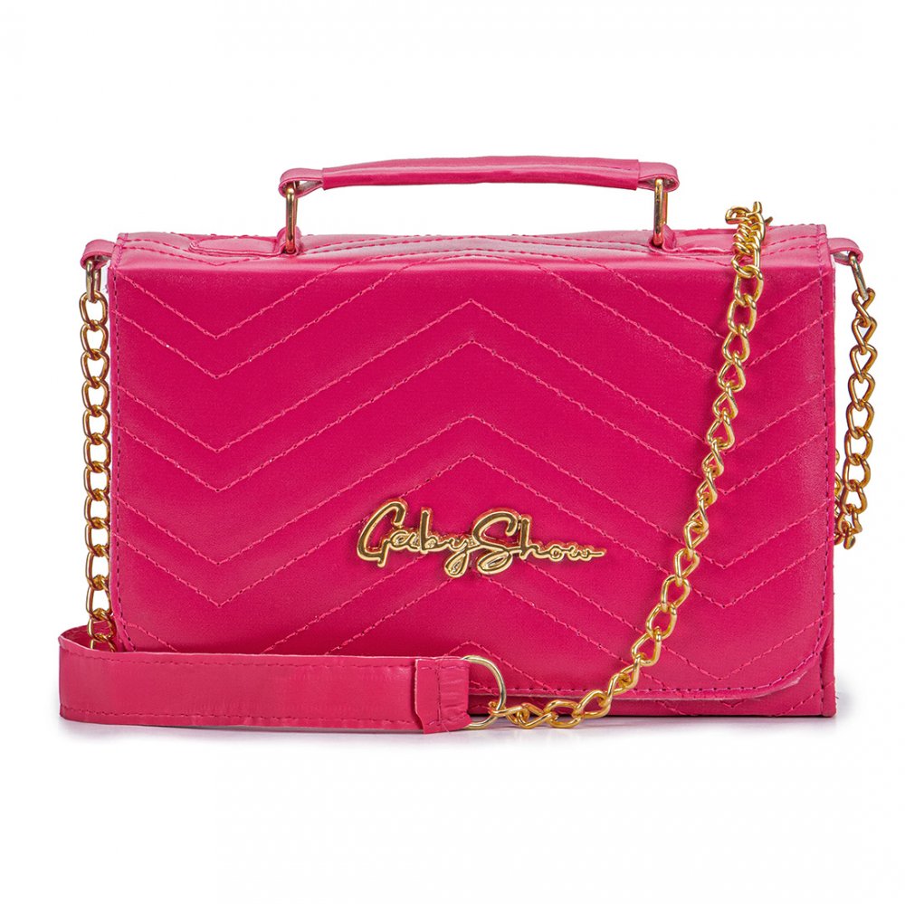 BOLSA FEMININA PEQUENA BORDADA LUXO PINK