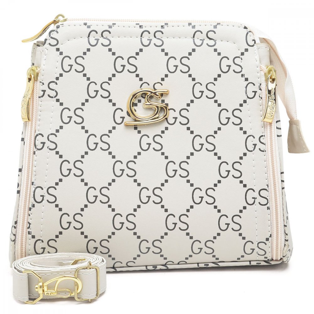 BOLSA PEQUENA FEMININA 3 ZÍPERES SILK BRANCA