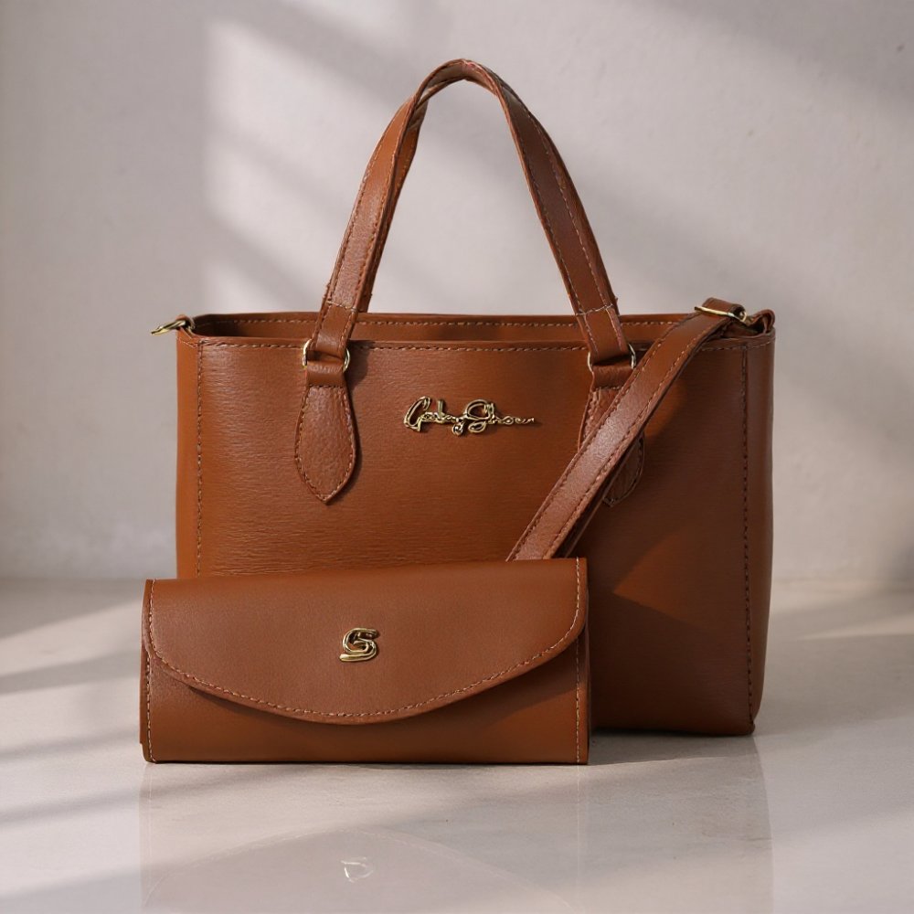 GABY SHOW - BOLSA FEMININA ANJIK MÉDIA + CARTEIRA - CARAMELO