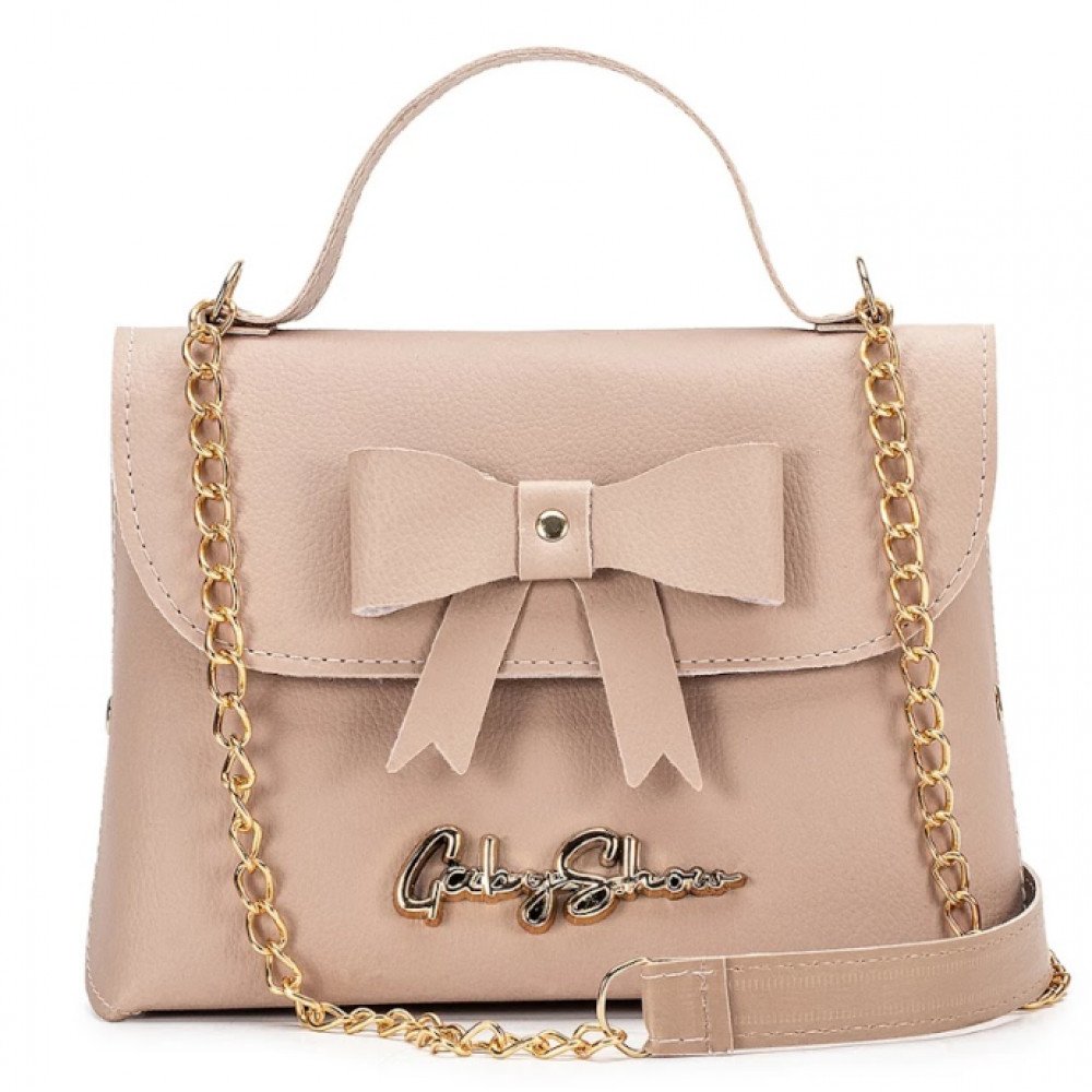 GABY SHOW - BOLSA FEMININA BAUZINHO DE LAÇO - AMÊNDOA