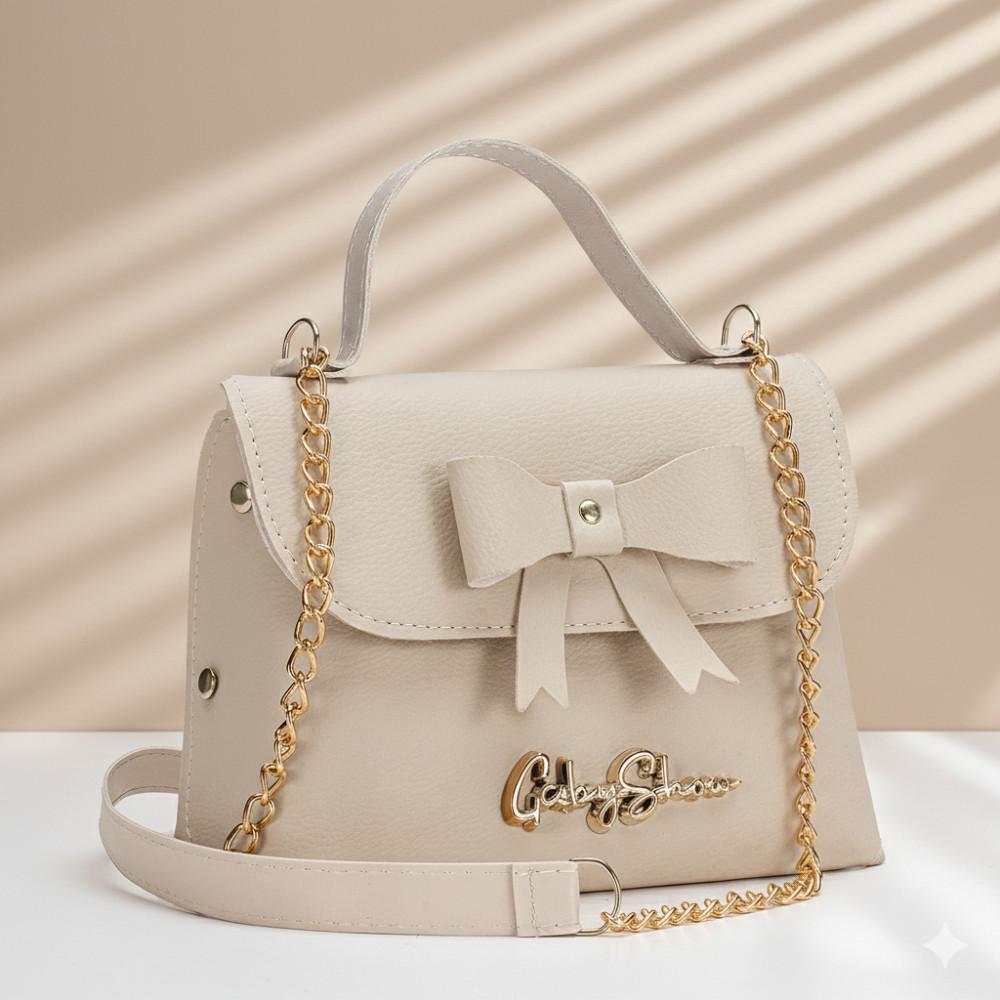 GABY SHOW - BOLSA FEMININA BAUZINHO DE LAÇO - MARFIM
