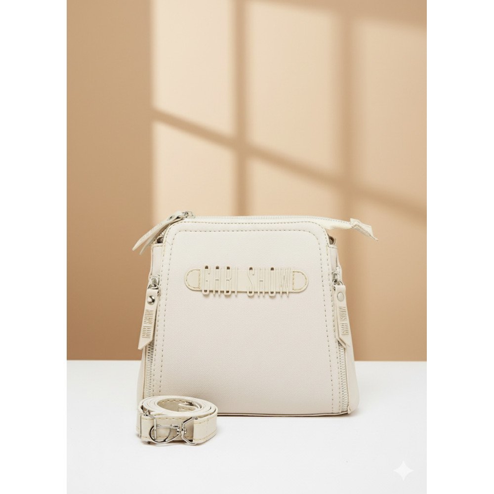 GABY SHOW - BOLSA FEMININA BORRACHINHA 3 ZÍPERES - MARFIM