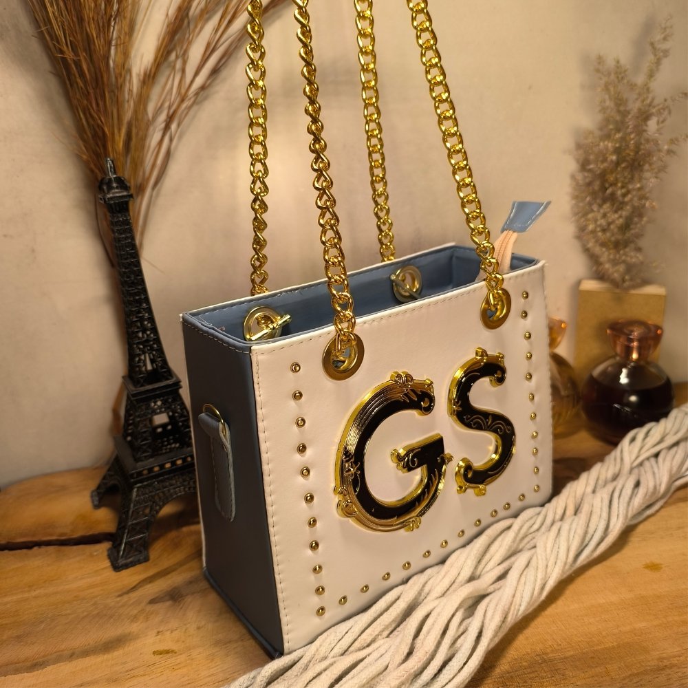 GABY SHOW - BOLSA FEMININA CKLOE PREMIUM - BRANCO C/ AZUL