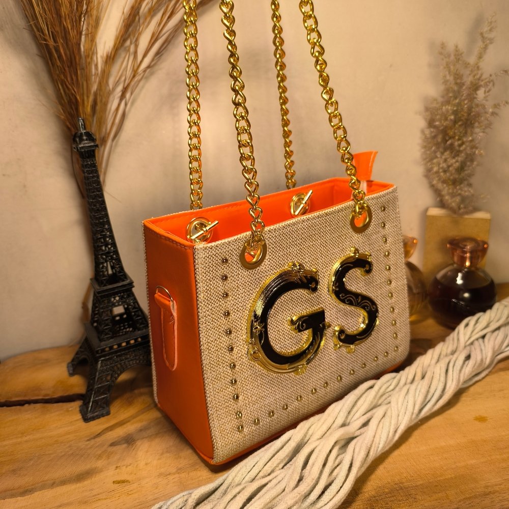 GABY SHOW - BOLSA FEMININA CKLOE TECIDO PREMIUM - LARANJA