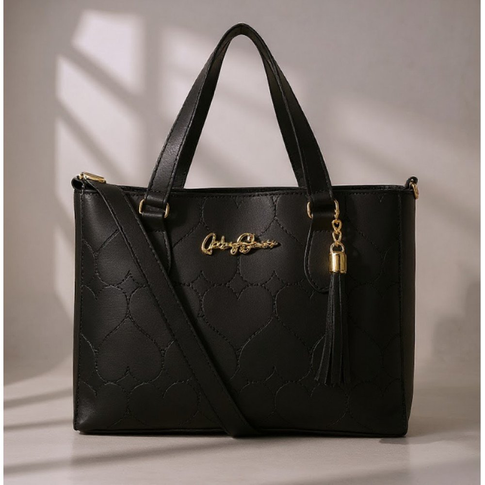 GABY SHOW - BOLSA FEMININA ESTAMPA EM CORAÇÃO - PRETO