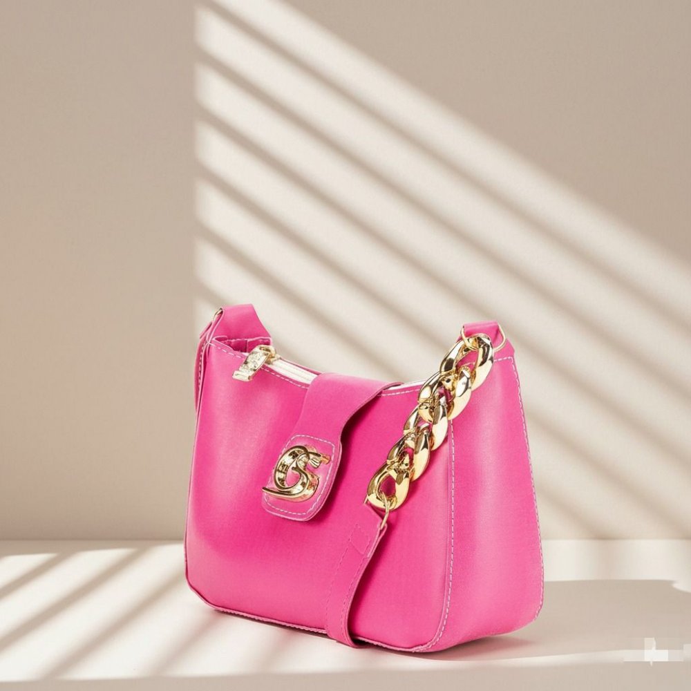 GABY SHOW - BOLSA FEMININA MEIA LUA CORRENTE - PINK