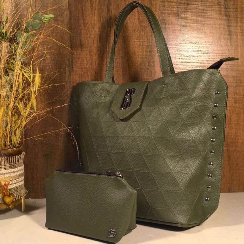GABY SHOW - BOLSA FEMININA MORWENNA LINHA PREMIUM - VERDE MILITAR