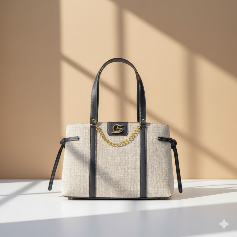 GABY SHOW - BOLSA FEMININA PREMIUM ELEGANCY TECIDO - PRETO