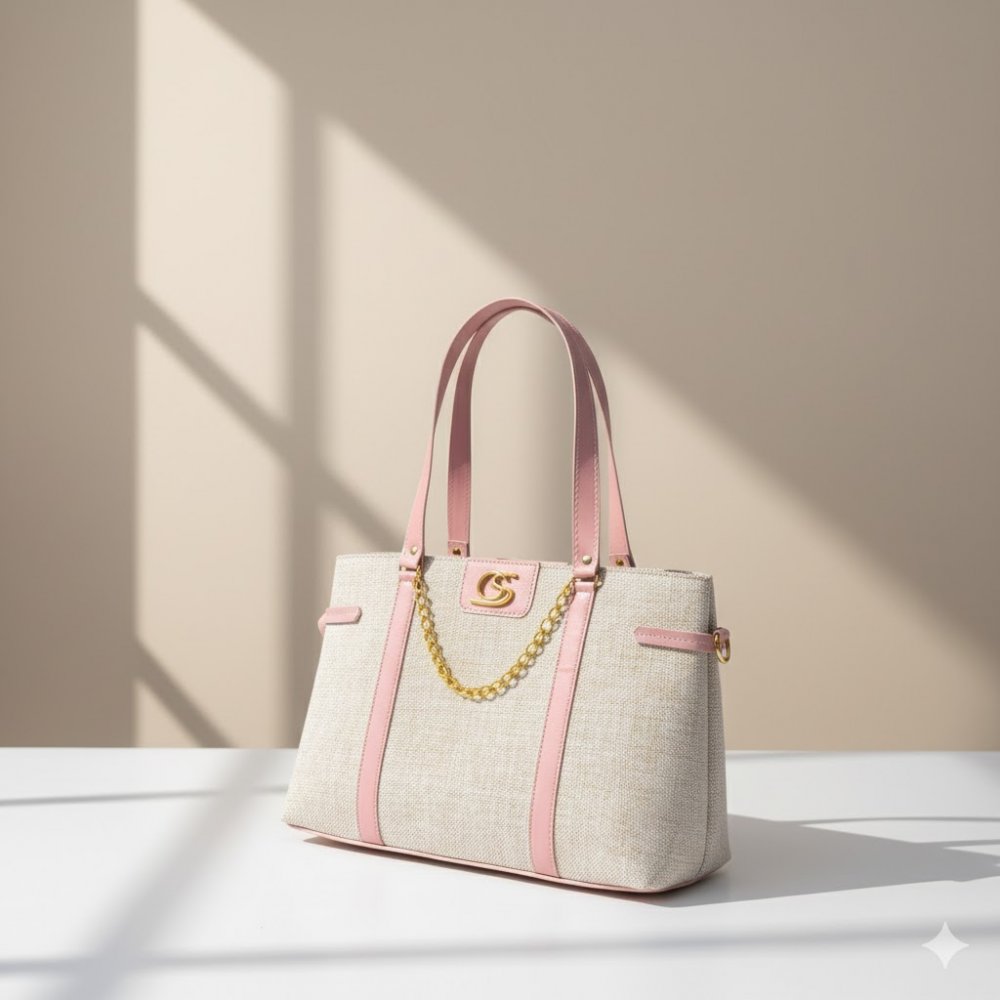 GABY SHOW - BOLSA FEMININA PREMIUM ELEGANCY TECIDO - ROSA