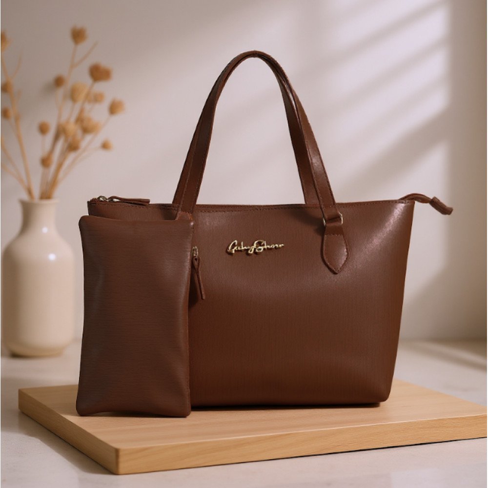 GABY SHOW - BOLSA FEMININA SACOLA ANJIK + NECESSERIE - CARAMELO