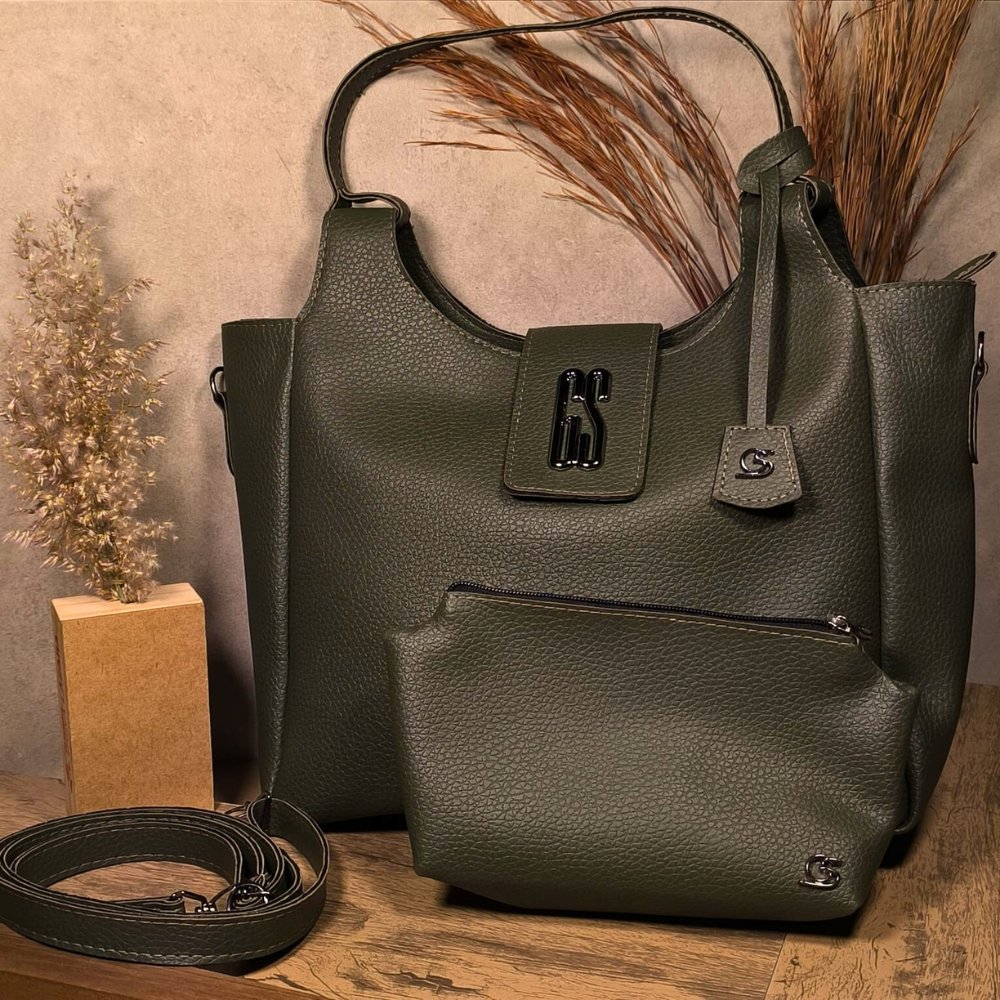 GABY SHOW - BOLSA FEMININA SERAPHINE + NECESSERIE LINHA PREMIUM - VERDE