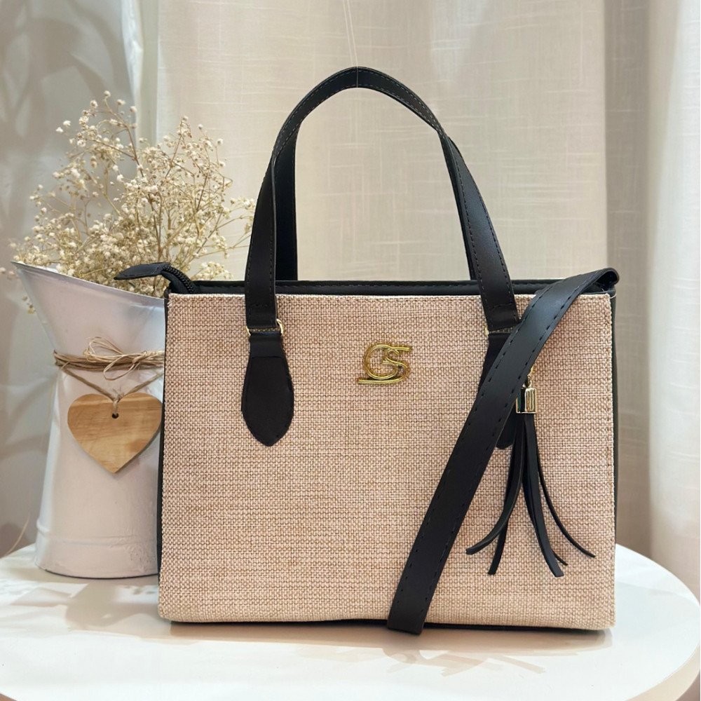 GABY SHOW - BOLSA FEMININA TECIDO MÉDIA - PRETO