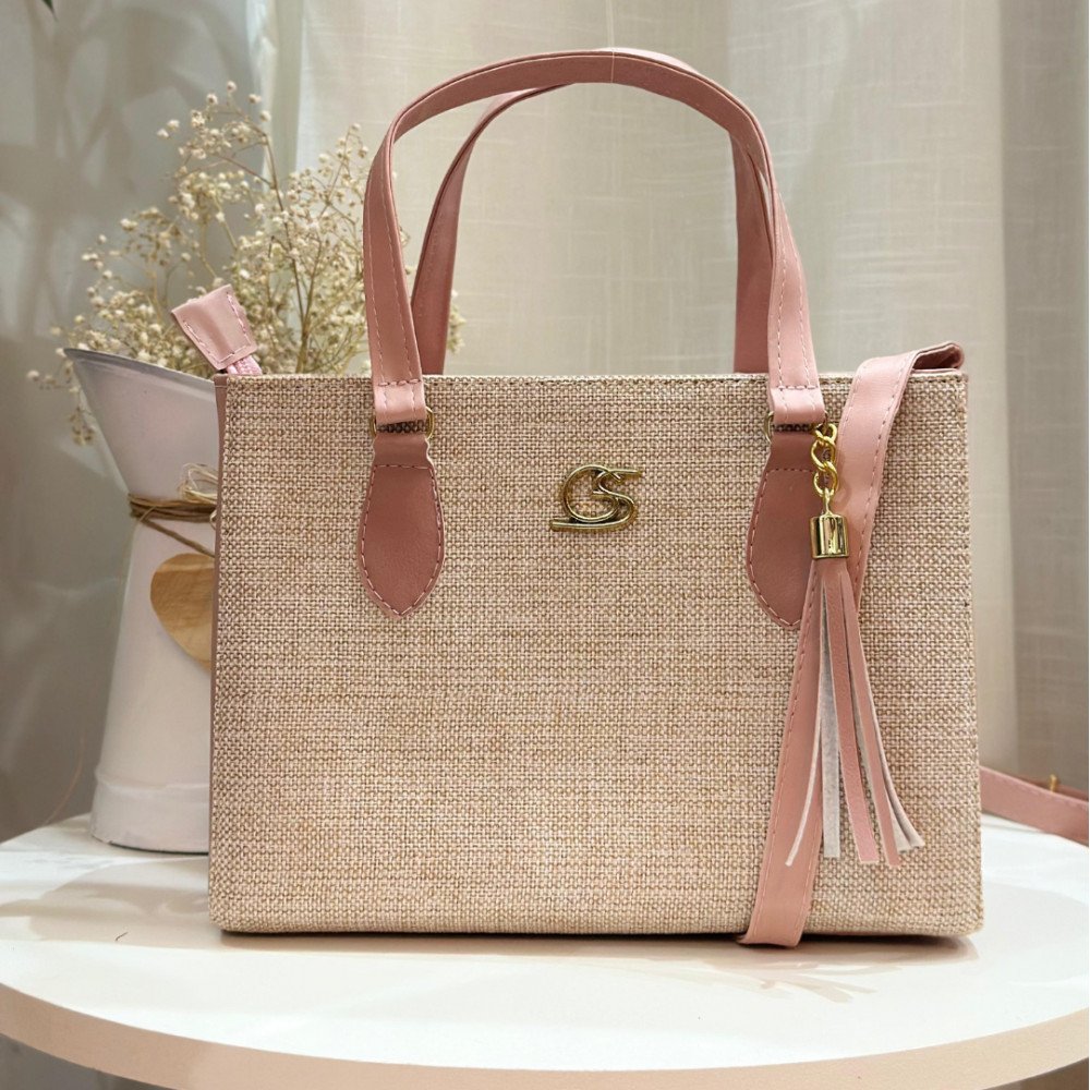 GABY SHOW - BOLSA FEMININA TECIDO MÉDIA - ROSA