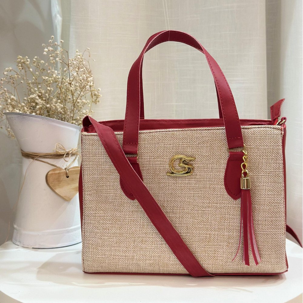 GABY SHOW - BOLSA FEMININA TECIDO MÉDIA - VERMELHO