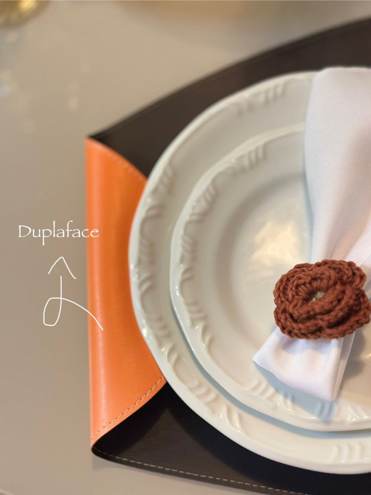 GABY SHOW - KIT 04 SOUPLATS + PORTA COPOS DUPLAFACE - LARANJA C/ PRETO