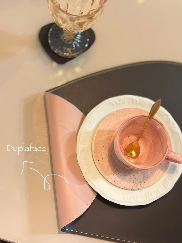 GABY SHOW - KIT 04 SOUPLATS + PORTA COPOS DUPLAFACE - PRETO C/ ROSA