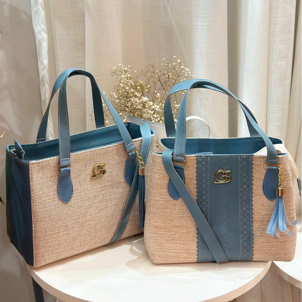 GABY SHOW - KIT 2 BOLSAS PARIS + TECIDO MÉDIA - AZUL