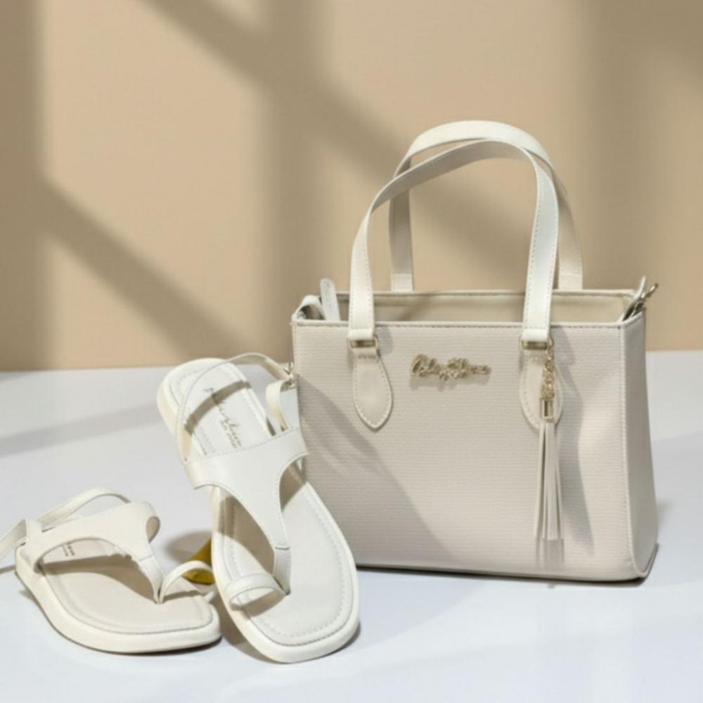 GABY SHOW - KIT 2 SANDÁLIA PAPETE + ANJIK MÉDIA 02 - NÚMERO 38 - MARFIM