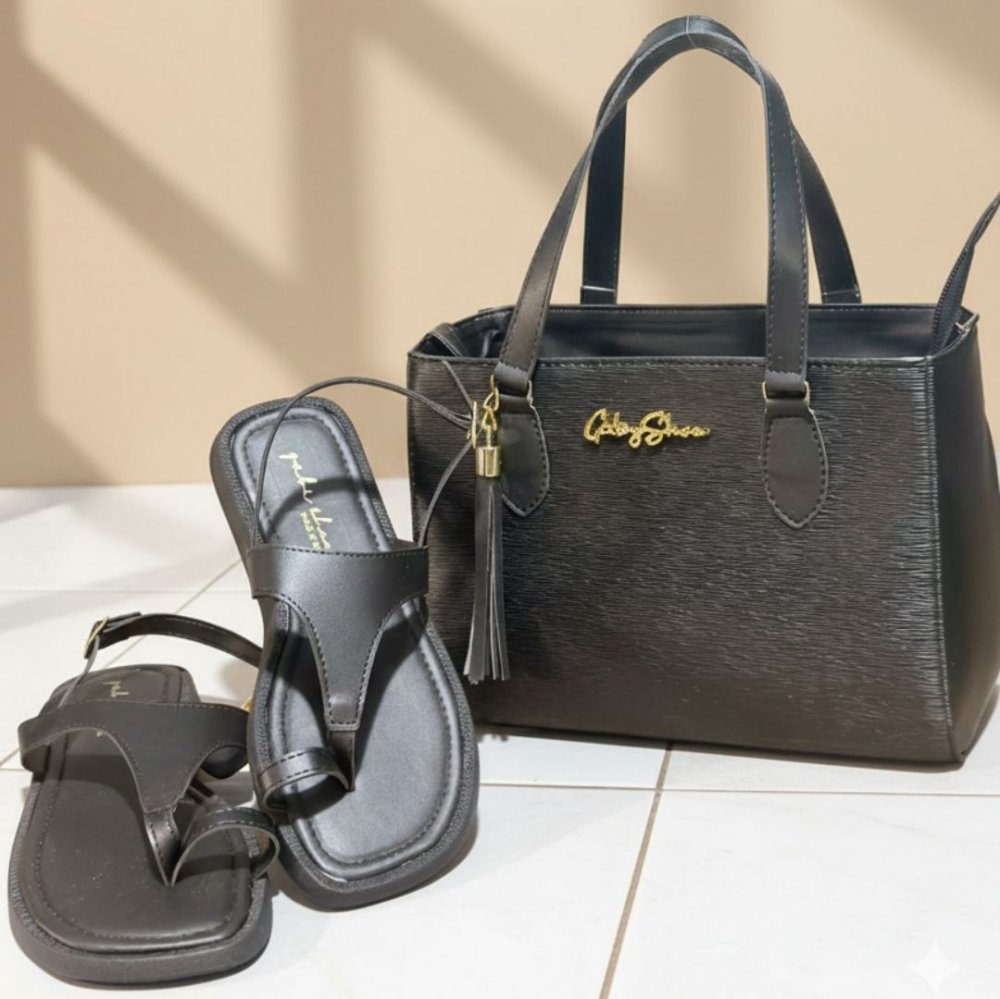 GABY SHOW - KIT 2 SANDÁLIA PAPETE + ANJIK MÉDIA 02 - NÚMERO 39 - PRETO