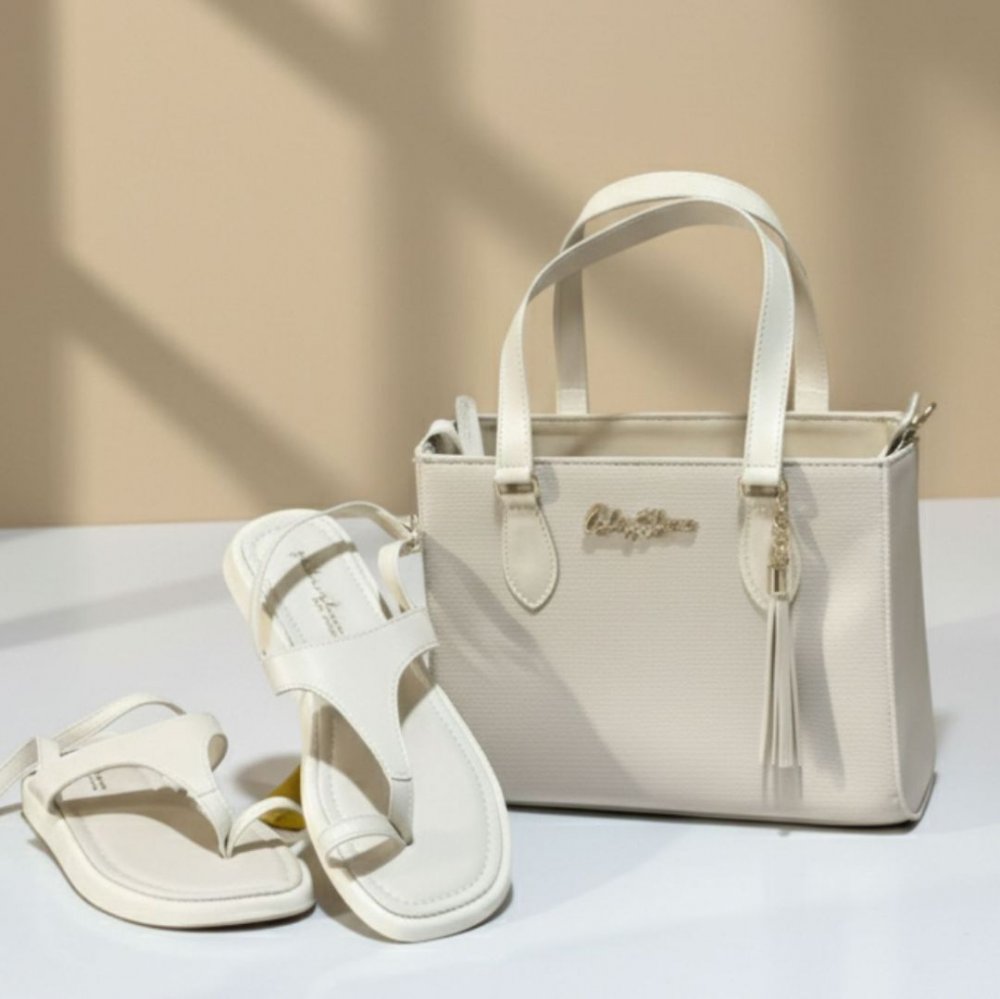 GABY SHOW - KIT 2 SANDÁLIA PAPETE + ANJIK MÉDIA 02 - NÚMERO 40 - MARFIM