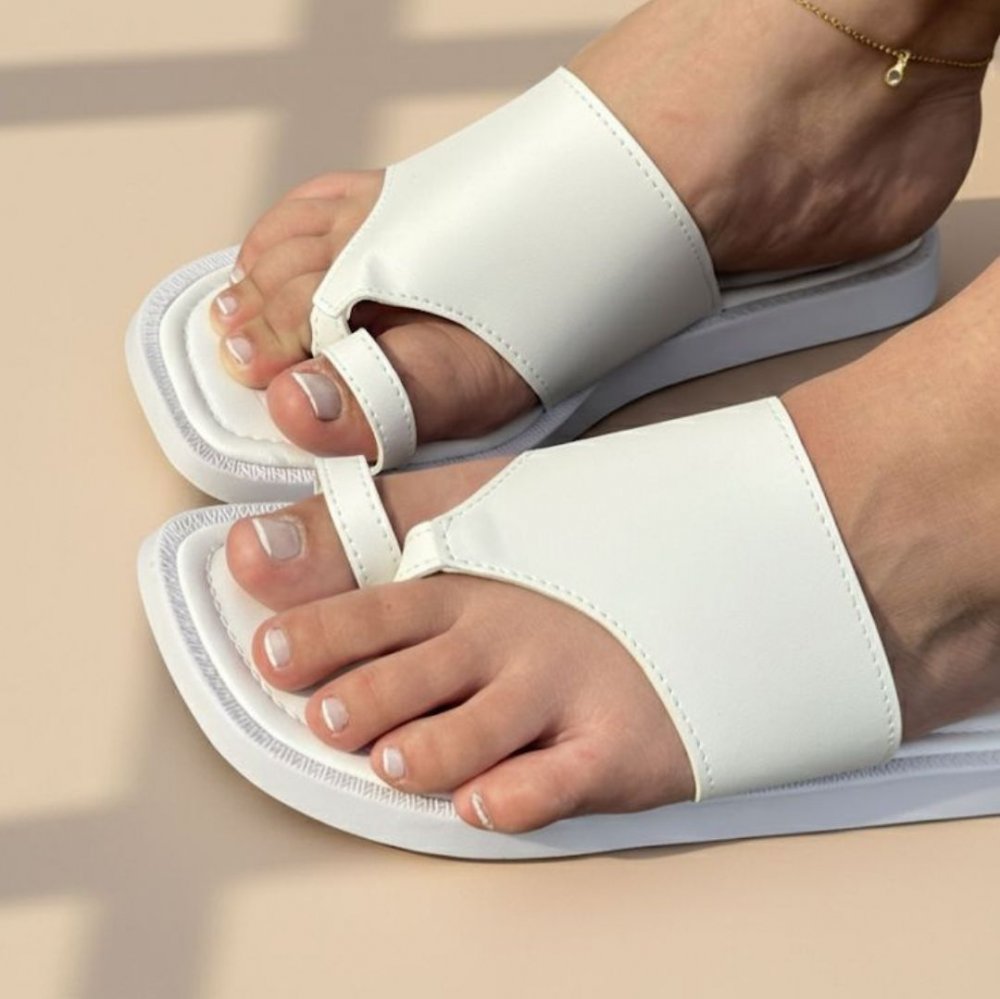 GABY SHOW - SANDÁLIA PAPETE FEMININA MODELO 01 - NÚMERO 36 - BRANCO