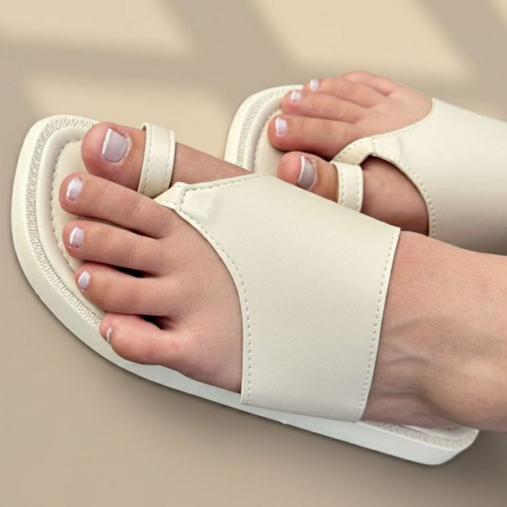 GABY SHOW - SANDÁLIA PAPETE FEMININA MODELO 01 - NÚMERO 36 - MARFIM