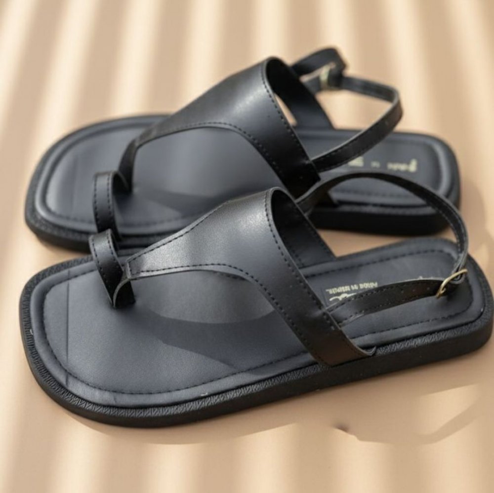 GABY SHOW - SANDÁLIA PAPETE FEMININA MODELO 02 - NÚMERO 37 - PRETO