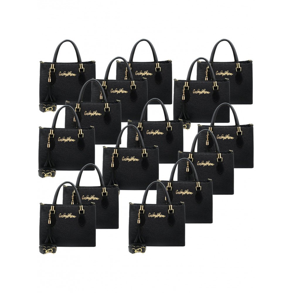 KIT 15 BOLSASFEMINIA TRANSVERSAL LUXO PRETA