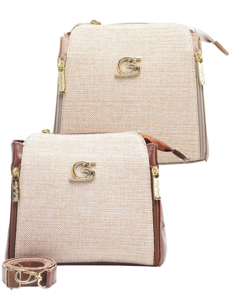 KIT 2 BOLSA 3 ZIPER TECIDO FEMININA LUXO LINDA ELEGANTE CASUAL MODERNA MODA TRADICIONAL BOLSA GABY SHOW