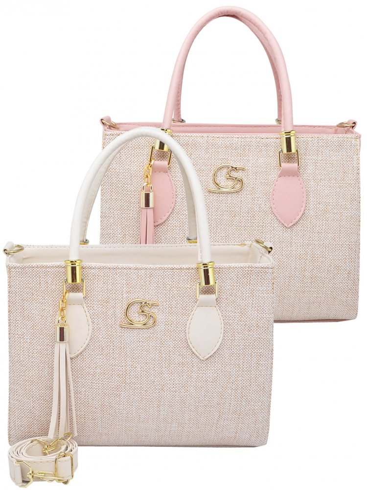 KIT 2 BOLSA FEMININA TECIDO MEDIA TRANSVERSAL LUXO DE MÃO ELEGANTE CASUAL MODERNA GABY SHOW