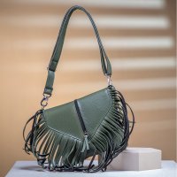 Gaby Show - Bolsa Feminia Franja Linha Premium - Verde Militar