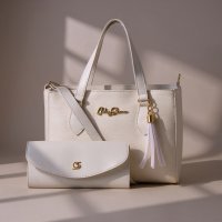 Gaby Show - Bolsa Feminina Anjik Média + Carteira - Branca