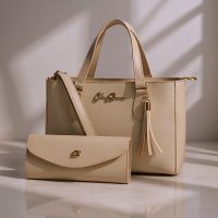 Gaby Show - Bolsa Feminina Anjik Média + Carteira - Marfim