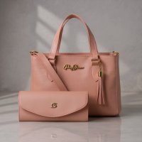 Gaby Show - Bolsa Feminina Anjik Média + Carteira - Rosa