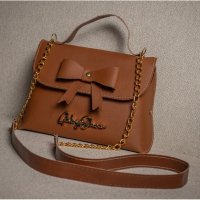 Gaby Show - Bolsa Feminina Bauzinho de Laço - Caramelo