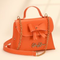 Gaby Show - Bolsa Feminina Bauzinho de Laço - Laranja