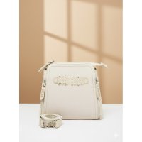 Gaby Show - Bolsa Feminina Borrachinha 3 Zíperes - Marfim