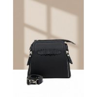 Gaby Show - Bolsa Feminina Borrachinha 3 Zíperes - Preto