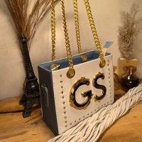 Gaby Show - Bolsa Feminina Ckloe Premium - Branco c/ Azul