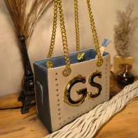 Gaby Show - Bolsa Feminina Ckloe Premium - Marfim c/ Azul