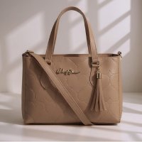 Gaby Show - Bolsa Feminina Estampa em Coração - Amêndoa