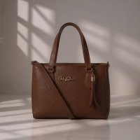 Gaby Show - Bolsa Feminina Estampa em Coração - Caramelo