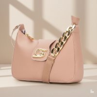 Gaby Show - Bolsa Feminina Meia Lua Corrente - Amêndoa