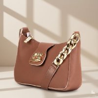 Gaby Show - Bolsa Feminina Meia Lua Corrente - Caramelo