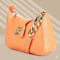 Gaby Show - Bolsa Feminina Meia Lua Corrente - Laranja