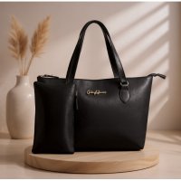 Gaby Show - Bolsa Feminina Sacola Anjik + Necesserie - Preto